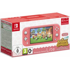 Nintendo Switch Lite, růžová + Animal Crossing: New Horizons - NSH125