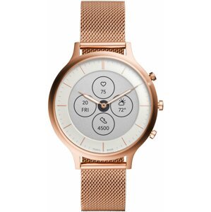 Fossil FTW7014 Hybrid Watch Charter Rose, Gold-Tone Stainless Steel Mesh - FTW7014