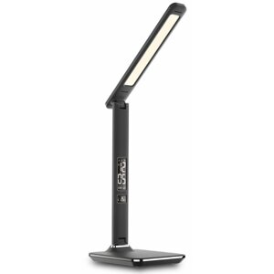 IMMAX LED stolní lampička Kingfisher/ 9W/ 450lm/ 12V/1A/ sklápěcí rameno/ USB/ černá - 08930L