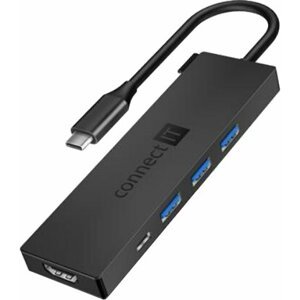 CONNECT IT USB-C hub, 5v1 (USB-C,3xUSB-A,HDMI), externí, černá - CHU-8010-AN