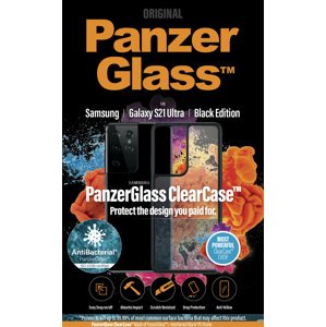 PanzerGlass ochranný kryt ClearCase pro Samsung Galaxy S21 Ultra, antibakteriální, černá - 0263