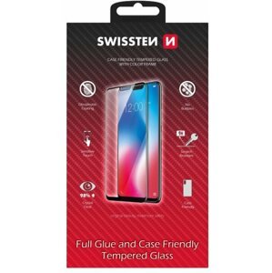 SWISSTEN ochranné sklo pro Samsung Galaxy S21, case friendly, černá - 54501786