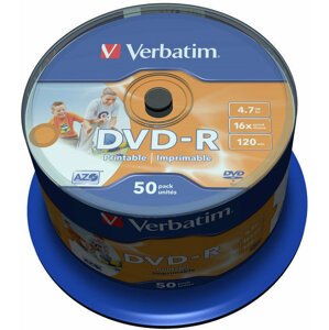 Verbatim DVD-R Printable (Inkjet) 16x 4,7GB spindl 50ks - 43533
