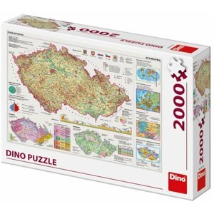 Puzzle Dino Mapy České Republiky, 2000 dílků - DI561175