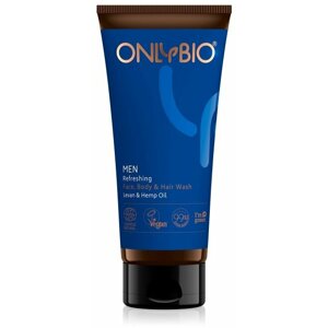 Mýcí gel OnlyBio, osvěžující, na tělo i vlasy, konopí/levany, 200 ml - OBE097