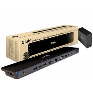 Club3D dokovací stanice USB-C 3.2 s napájecím adaptérem Triple Dynamic PD, 100 W - CSV-1564W100