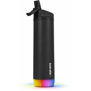 HidrateSpark Steel - Smart Bottle with Straw, 620 ml, Black - HI-006-012