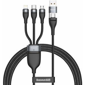 BASEUS kabel Flash Series 3v2, USB-A/USB-C - microUSB, USB-C, Lightning, nabíjecí, datový, 100W, - CA2T3-G1