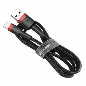 BASEUS kabel Cafule USB-A - Lightning, nabíjecí, datový, 2.4A, 3m, černá/červená - CALKLF-R91