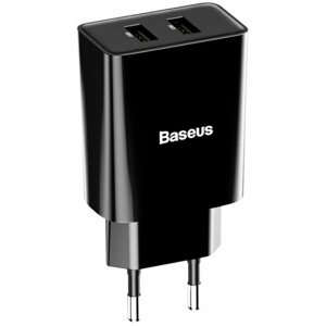 Baseus síťová nabíječka Speed Mini, 2x USB-A, 10.5W, černá - CCFS-R01