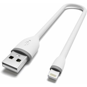 Satechi flexibilní kabel USB-A - Lightning, MFI, 0.25m, bílá - ST-FCL10W