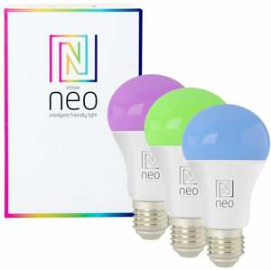 IMMAX NEO LITE 3x Smart žárovka LED E27 9W RGB+CCT barevná a bílá, stmívatelná, WiFi - 07712C