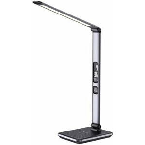 IMMAX LED stolní lampička Heron 2, sklápěcí rameno, stmívatelná, Qi nabíjení, 25W, 504lm, stříbrná - 08968L