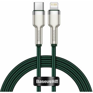 BASEUS kabel Cafule USB-C - Lightning, nabíjecí, datový, PD 20W, 1m, zelená - CATLJK-A06