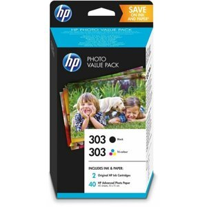 HP Z4B62EE č.303, CMYK, + HP Advanced photo paper (40 listů) - Z4B62EE
