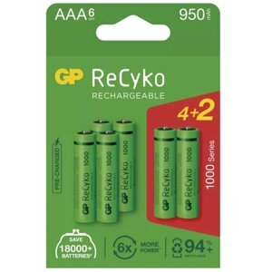 GP nabíjecí baterie ReCyko 1000 AAA (HR03), 4+2ks - 1032126100