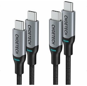 Choetech kabel MIX00073 USB-C - USB-C, opletený, 100W, 5A, 2m, šedá, 2 kusy - MIX00073-V1