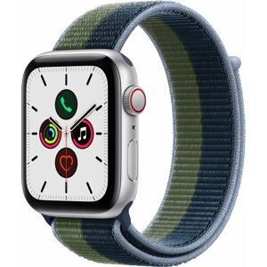 Apple Watch SE Cellular 44mm Silver, Abyss Blue/Moss Green Sport Loop - MKT03HC/A