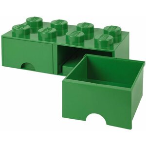 Úložný box LEGO, 2 šuplíky, velký (8), tmavě zelená - 40061734