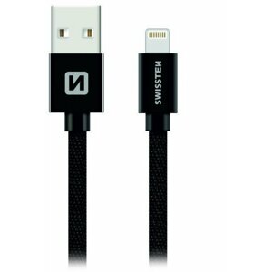 SWISSTEN datový kabel USB-A - Lightning, MFi, opletený, 2m, černá - 71524301