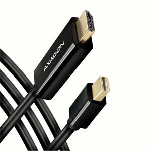 AXAGON kabel mini DisplayPort - HDMI 1.4, 4K@30Hz, 1.8m, černá - RVDM-HI14C2