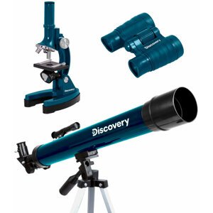 Discovery Scope 3, mikroskop + hvězdářský dalekohled + binocular dalekohled, modrá + kniha - 79084