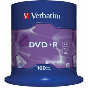 Verbatim DVD+R 16x 4,7GB spindl 100ks - 43551