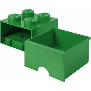 Úložný box LEGO, s šuplíkem, malý (4), tmavě zelená - 40051734