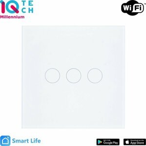 iQtech SmartLife chytrý vypínač 3x NoN, ZigBee, Bílá - IQTJ015