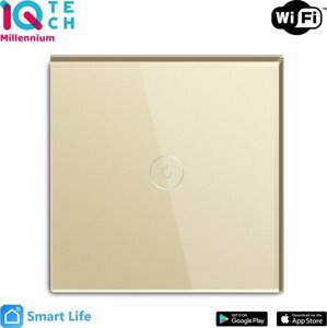 iQtech SmartLife chytrý vypínač 1x NoN, WiFI, Zlatá - IQTJ021