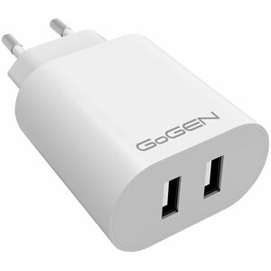 GoGEN síťová nabíječka ACH 206, 2x USB-A, 24W, bílá - GOGACH206W