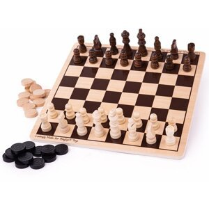 Desková hra Bigjigs - Šachy a dáma - BJ789