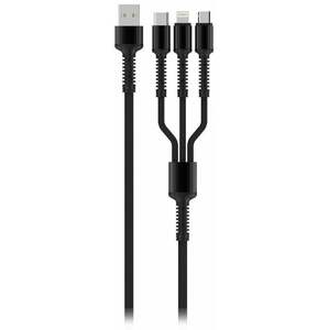 Colorway datový kabel 3v1 Lightning+MicroUSB+USB-C, magnetický, 4A, 1.2m - CW-CBU3003-GR