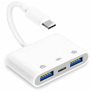 COTEetCI adaptér 3v1 USB-C na USB-C a dual USB-A - 33018