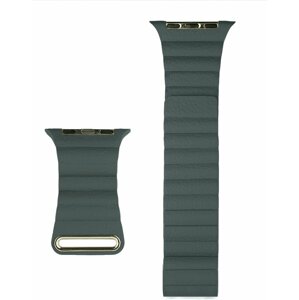 COTEetCI kožený magnetický řemínek Loop Band pro Apple Watch 38 / 40mm / 41mm, tmavě zelená - WH5205-GR