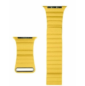 COTEetCI kožený magnetický řemínek Loop Band pro Apple Watch 38 / 40mm / 41mm, žlutá - WH5205-ML