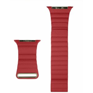 COTEetCI kožený magnetický řemínek Loop Band pro Apple Watch 38 / 40mm / 41mm, červená - WH5205-RD