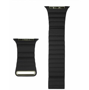 COTEetCI kožený magnetický řemínek Loop Band pro Apple Watch 42 / 44mm / 45mm, černá - WH5206-BK