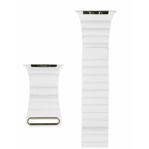 COTEetCI kožený magnetický řemínek Loop Band pro Apple Watch 42 / 44mm / 45mm, bílá - WH5206-WH