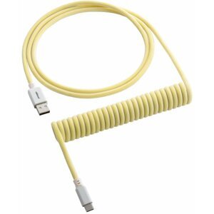 CableMod Classic Coiled Cable, USB-C/USB-A, 1,5m, Lemon Ice - CM-CKCA-CW-YW150YW-R