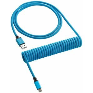 CableMod Classic Coiled Cable, USB-C/USB-A, 1,5m, Spectrum Blue - CM-CKCA-CLB-KLB150KLB-R