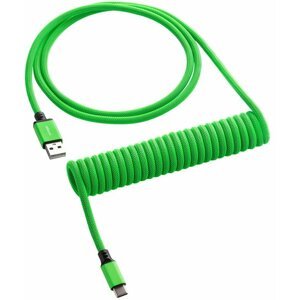 CableMod Classic Coiled Cable, USB-C/USB-A, 1,5m, Viper Green - CM-CKCA-CLG-KLG150KLG-R