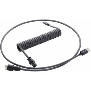 CableMod Pro Coiled Cable, USB-C/USB-A, 1,5m, Carbon Grey - CM-PKCA-CKAK-KC150KC-R