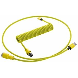 CableMod Pro Coiled Cable, USB-C/USB-A, 1,5m, Dominator Yellow - CM-PKCA-CYAY-KY150KY-R