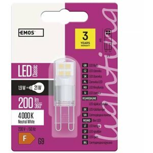 Emos LED žárovka Classic JC 1,9W, G9, neutrální bílá - ZQ9525