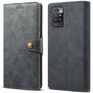 Lenuo Leather flipové pouzdro pro Xiaomi Redmi 10, šedá - 348082