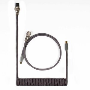 Keychron Coiled Aviator Cable, USB-C/USB-A, 1,36m, šedý - Cab-G