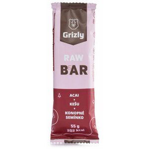 GRIZLY Raw Bar - tyčinka, acai/kešu/konopné semínko, 55g - Grbakks55