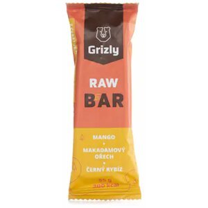 GRIZLY Raw Bar - tyčinka, mango/makadam/černý rybíz, 55g - Grbmmčr55