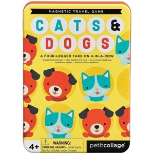 Desková hra Petit Collage - Kočky a psi, piškvorky, magnetické - PTC326